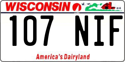 WI license plate 107NIF