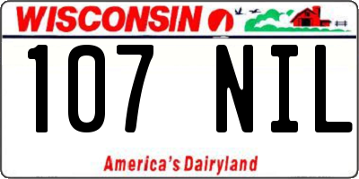 WI license plate 107NIL