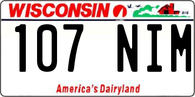 WI license plate 107NIM