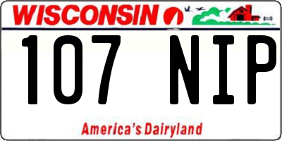 WI license plate 107NIP