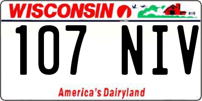 WI license plate 107NIV