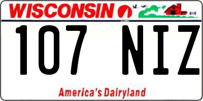WI license plate 107NIZ