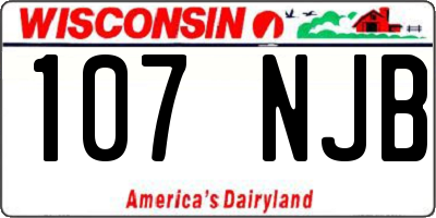 WI license plate 107NJB
