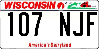 WI license plate 107NJF