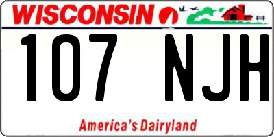 WI license plate 107NJH