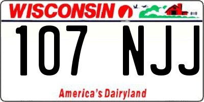 WI license plate 107NJJ
