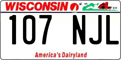 WI license plate 107NJL