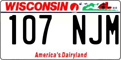 WI license plate 107NJM