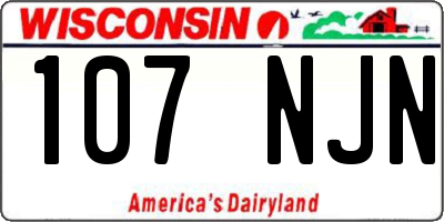 WI license plate 107NJN