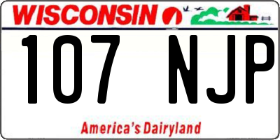 WI license plate 107NJP