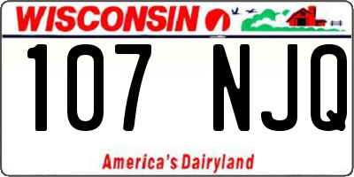 WI license plate 107NJQ