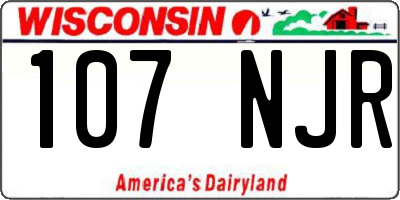 WI license plate 107NJR