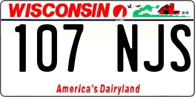 WI license plate 107NJS
