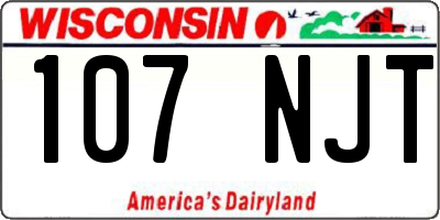 WI license plate 107NJT
