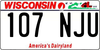WI license plate 107NJU