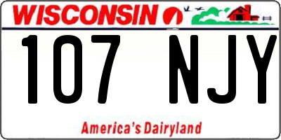 WI license plate 107NJY