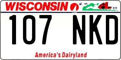 WI license plate 107NKD