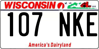 WI license plate 107NKE
