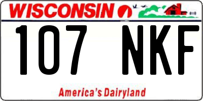WI license plate 107NKF