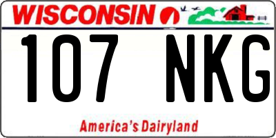 WI license plate 107NKG