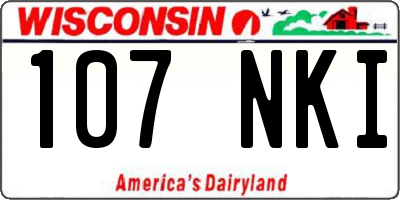 WI license plate 107NKI