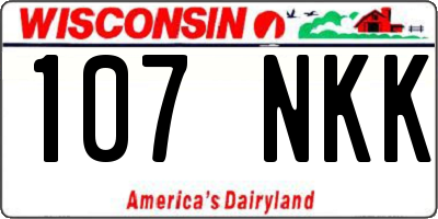 WI license plate 107NKK