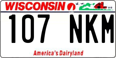 WI license plate 107NKM