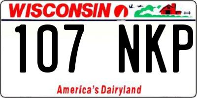 WI license plate 107NKP