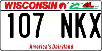 WI license plate 107NKX
