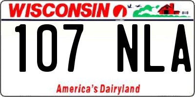 WI license plate 107NLA