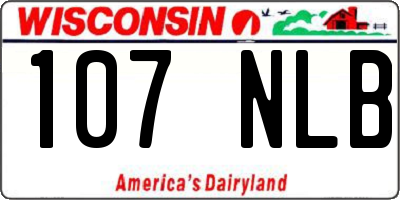 WI license plate 107NLB