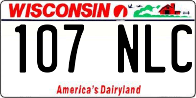 WI license plate 107NLC