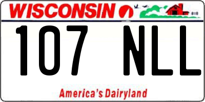 WI license plate 107NLL