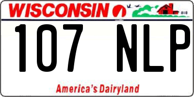 WI license plate 107NLP