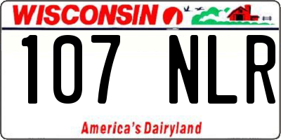 WI license plate 107NLR