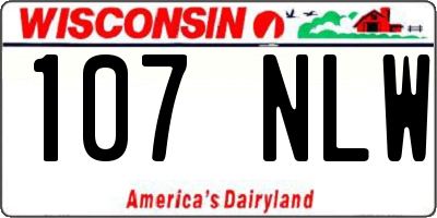 WI license plate 107NLW