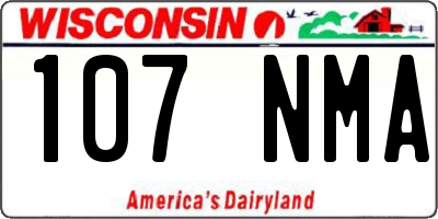 WI license plate 107NMA