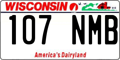 WI license plate 107NMB