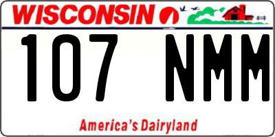 WI license plate 107NMM