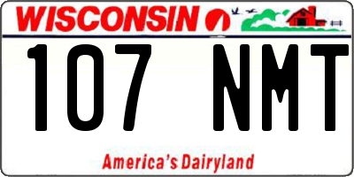 WI license plate 107NMT