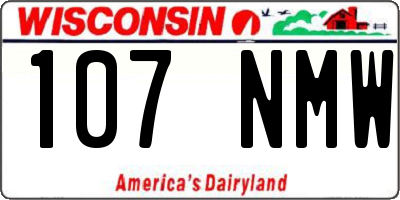 WI license plate 107NMW