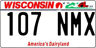 WI license plate 107NMX