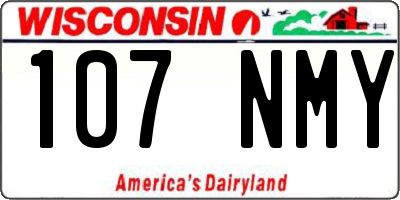 WI license plate 107NMY
