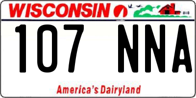 WI license plate 107NNA