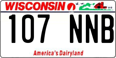 WI license plate 107NNB