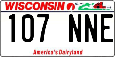 WI license plate 107NNE