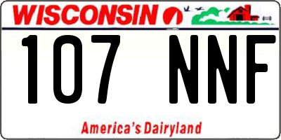 WI license plate 107NNF