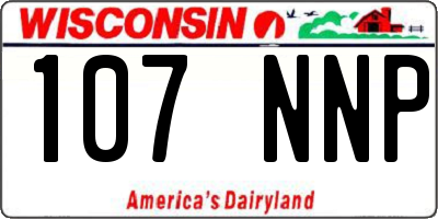 WI license plate 107NNP