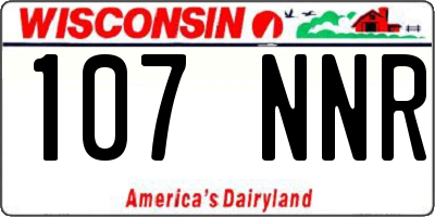 WI license plate 107NNR