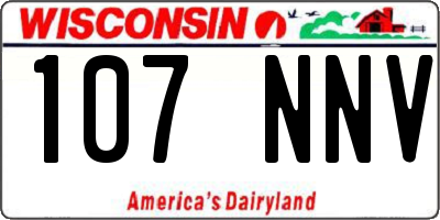 WI license plate 107NNV
